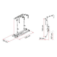Fiamma F80S Awning, Fixing Bracket, Bike Carrier Bundle for Fiat Ducato L3 H2 Vans