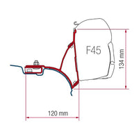 Fiamma F45S Awning, Fixing Bracket, Bike Carrier Bundle for VW T6 SWB Vans