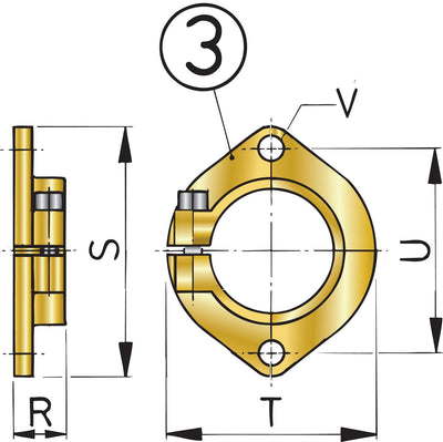 VETUS mounting flange for bronze stern tube, 50mm