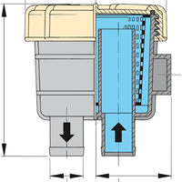 VETUS cooling water strainer type 140, for 13mm diamater hose connections (FTR140/13)