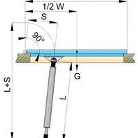 VETUS Gas strut, stainless steel (AISI 316), 240 - 380 mm. incl. fittings (GASSP38)