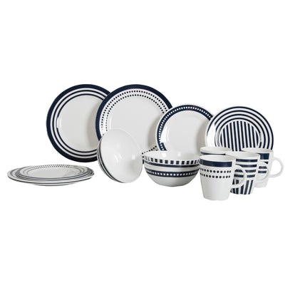 Gimex Marine Line Tableware Blue Betta (16 Pieces)