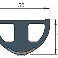 VETUS Vinyl rubbing strake, white, HARO5S 50 x 34 mm (HARO5SWL)