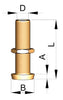 VETUS bronze rudder gland, 40 mm, length 205 mm (HENKO40)