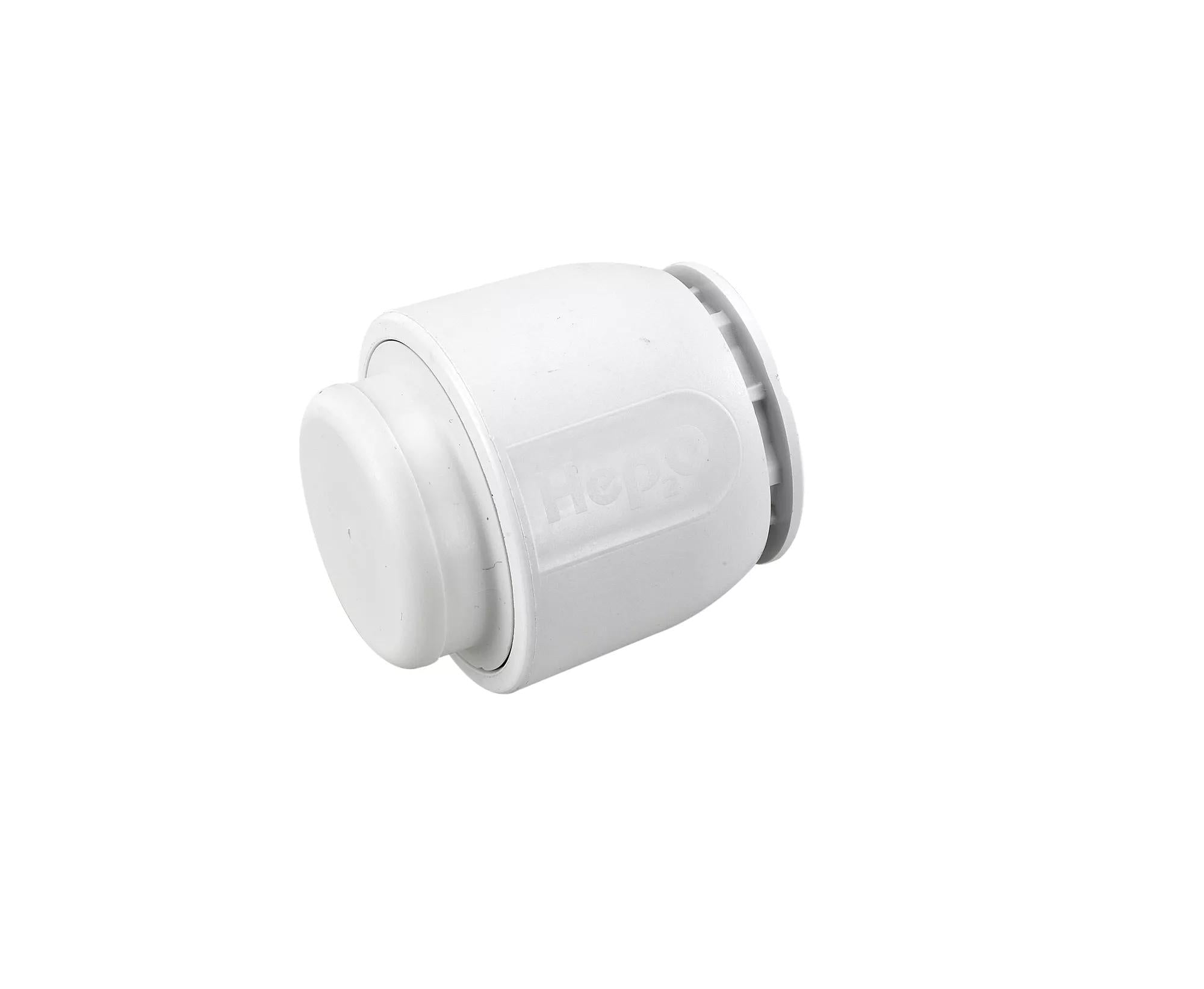 Hep2O Pb Demountable Pipe End Cap White 22mm