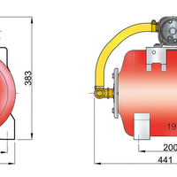 VETUS pressurized water system, 12V, with 19lt tank (HF1219)