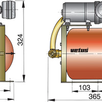 VETUS pressurized water system, 24V, with 8lt tank (HF2408)