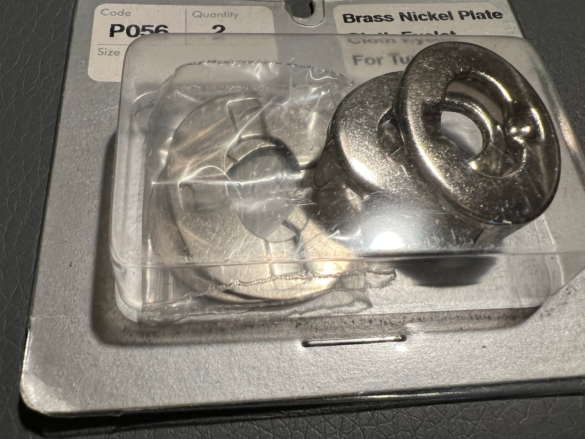 HOLT ALLEN PACK P056  -  2 X BRASS NICKEL PLATED CLOTH EYELETS FOR TURNBUCKLES