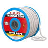 Vitcas Glass Fibre Stove Rope (Soft) 8mm White 50 Metre Roll