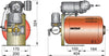 VETUS pressurized water system, 24V, 8lt tank, adjustable pressure switch and gauge (HYDRF24)