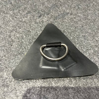 Black Hypalon D ring triangular patch  125 x 120mm