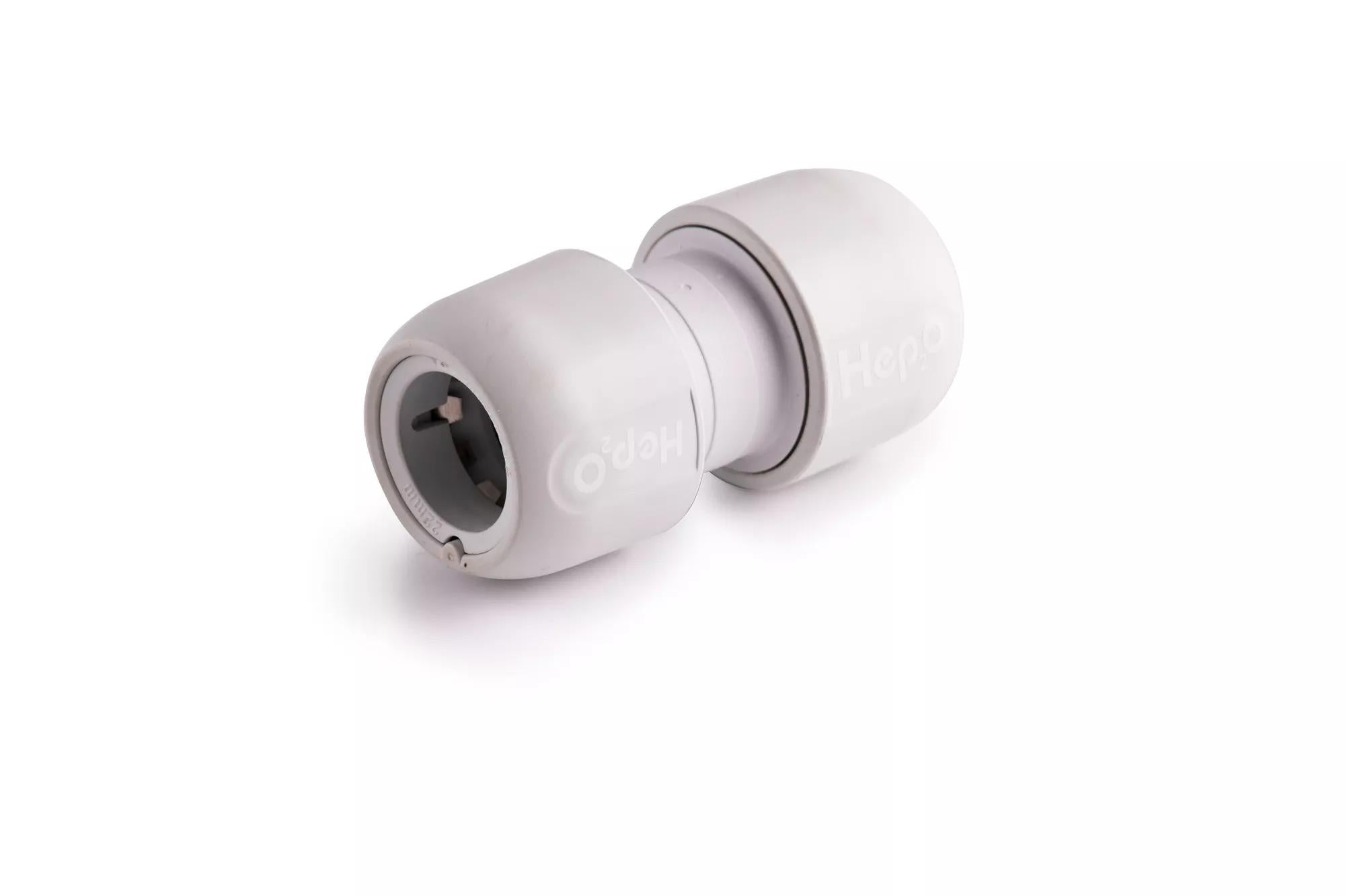 Hep2O Pb Straight Connector White 22mm