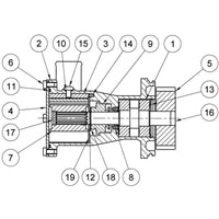 Jabsco Engine Cooling Pump 50440-1501A (32mm Hose / Flange Mount)