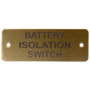 Battery Isolation Switch (L) Label Gold with Black Engrave 105 x 40mm JBL02G JBL02G