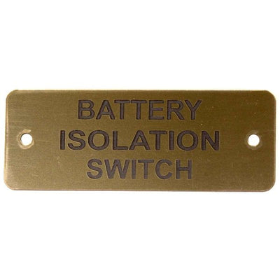 Battery Isolation Switch (L) Label Gold with Black Engrave 105 x 40mm JBL02G JBL02G