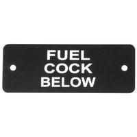 Fuel Cock Below Label (L) Black with White Engraving 105mm x 40mm JBL03B JBL03B