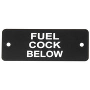 Fuel Cock Below Label (L) Black with White Engraving 105mm x 40mm JBL03B JBL03B