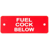Fuel Cock Below Label (L) Red with White Engraving 105mm x 40mm JBL03R JBL03R