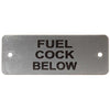 Fuel Cock Below Label (L) Silver with Black Engraving 105mm x 40mm JBL03S JBL03S