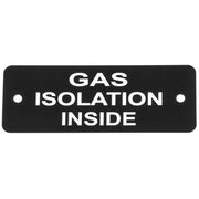 Gas Isolation Inside Label (L) Black with White Engrave 105mm x 40mm JBL04B JBL04B