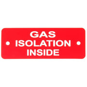 Gas Isolation Inside Label (L) Red with White Engraving 105mm x 40mm JBL04R JBL04R