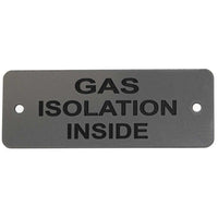 Gas Isolation Inside Label (L) Silver with Black Engrave 105mm x 40mm JBL04S GAS ISOL INSIDE LABEL (L