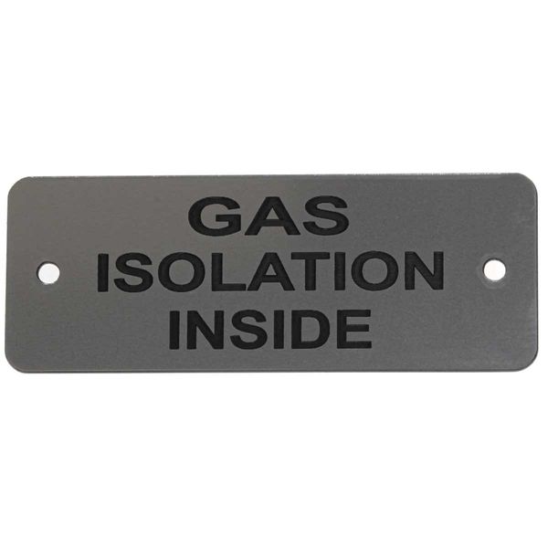 Gas Isolation Inside Label (L) Silver with Black Engrave 105mm x 40mm JBL04S GAS ISOL INSIDE LABEL (L