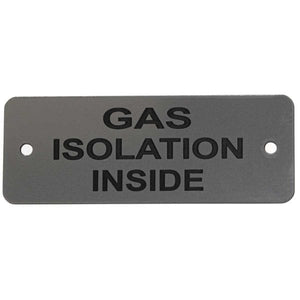 Gas Isolation Inside Label (L) Silver with Black Engrave 105mm x 40mm JBL04S GAS ISOL INSIDE LABEL (L