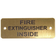 Fire Extinguisher Inside Label (L) Gold with Black Engrave 105 x 40mm JBL05G JBL05G