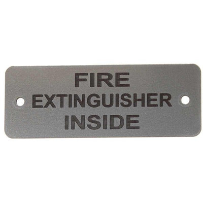 Fire Extinguisher Inside Label (L) Silver with Black Engrave 105x40mm JBL05S JBL05S