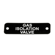 Gas Isolation Valve Label (S) Black with White Engraving 75mm x 22mm JBL11B JBL11B