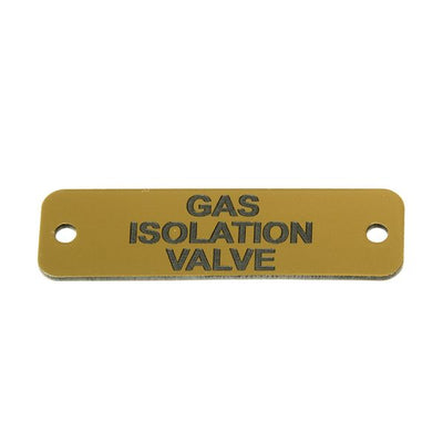 Gas Isolation Valve Label (S) Gold with Black Engraving 75mm x 22mm JBL11G JBL11G