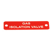Gas Isolation Valve Label (S) Red with White Engraving 75mm x 22mm JBL11R JBL11R