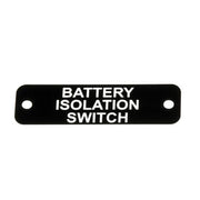 Battery Isolation Switch Label (S) Black with White Engrave 75 x 22mm JBL12B JBL12B