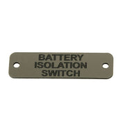 Battery Isolation Switch Label (S) Silver with Black Engrave 75 x 22mm JBL12S JBL12S