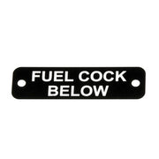 AG Fuel Cock Below Label (S) Black with White Engraving 75mm x 22mm JBL14B JBL14B