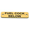 AG Fuel Cock Below Label (S) Gold with Black Engraving 75mm x 22mm JBL14G JBL14G