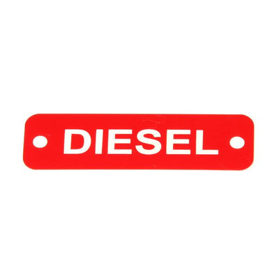 AG Diesel Label (S) Red with White Engraving 75mm x 22mm JBL20R JBL20R