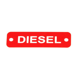 AG Diesel Label (S) Red with White Engraving 75mm x 22mm JBL20R JBL20R