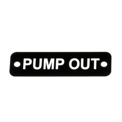 AG Pump Out Label (S) Black with White Engraving 75mm x 22mm JBL22B JBL22B