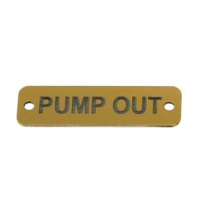 AG Pump Out Label (S) Gold with Black Engraving 75mm x 22mm JBL22G JBL22G