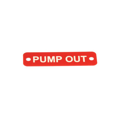 AG Pump Out Label (S) Red with White Engraving 75mm x 22mm JBL22R JBL22R