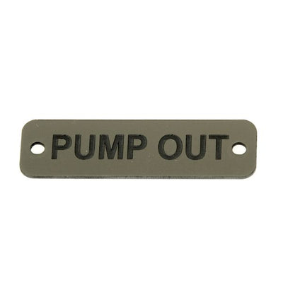 AG Pump Out Label (S) Silver with Black Engraving 75mm x 22mm JBL22S JBL22S