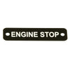 AG Engine Stop Label (S) Black with White Engraving 75mm x 22mm JBL23B JBL23B
