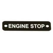 AG Engine Stop Label (S) Black with White Engraving 75mm x 22mm JBL23B JBL23B