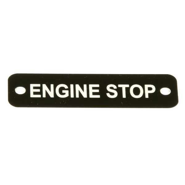 AG Engine Stop Label (S) Black with White Engraving 75mm x 22mm JBL23B JBL23B