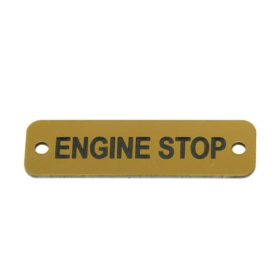 AG Engine Stop Label (S) Gold with Black Engraving 75mm x 22mm JBL23G JBL23G