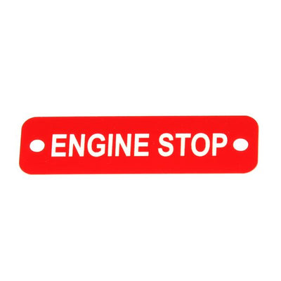 AG Engine Stop Label (S) Red with White Engraving 75mm x 22mm JBL23R JBL23R