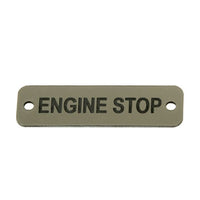 AG Engine Stop Label (S) Silver with Black Engraving 75mm x 22mm JBL23S JBL23S