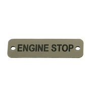 AG Engine Stop Label (S) Silver with Black Engraving 75mm x 22mm JBL23S JBL23S